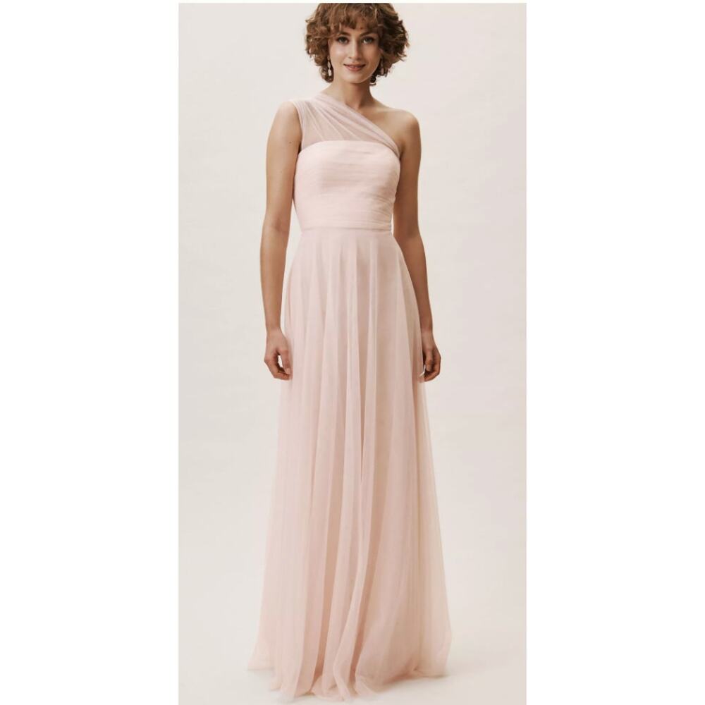 Jenny Yoo Ryder Convertible Tulle Maxi Dress Gown Lavender Pleated Size 14 New
